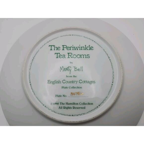 THE PERIWINKLE TEA ROOMS Plate English Country Cottages Marty Bell 1990 #3078G - Picture 3 of 8
